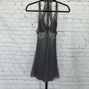 La Vie En Rose Gray Lace Camisole Nightie